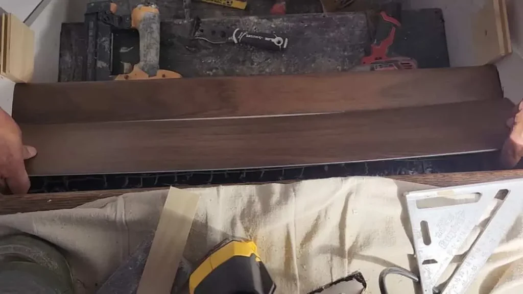 Placing The Vinyl Flooring On The Stairs