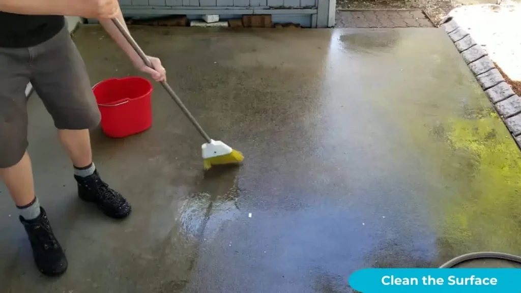 Clean the concrete porch